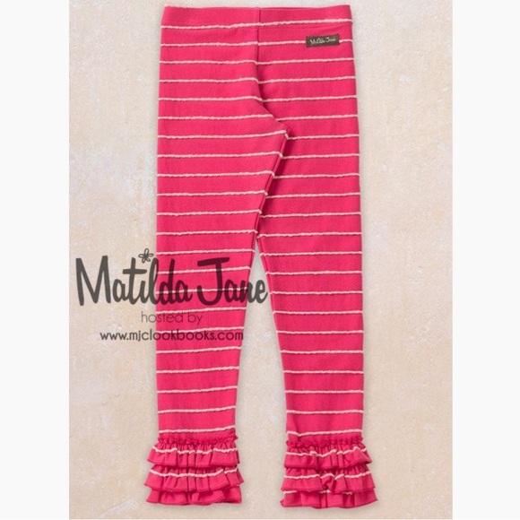 Matilda Jane Other - Matilda Jane Pink Striped Ruffle Leggings